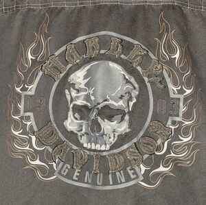 Harley‎ Davidson Mens Genuine MotorClothes 2XL Short Sleeves Shirt SKULL Flames